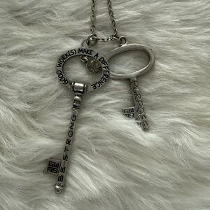 Good Work "Makes A Difference" Keys Sliver Tone 18" Necklace